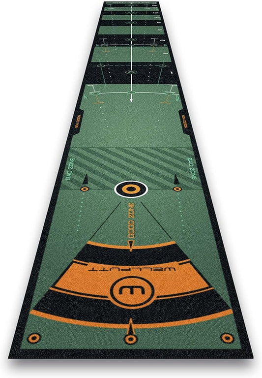 WELLPUTT - Golf Putting Training Mat - 13ft Green