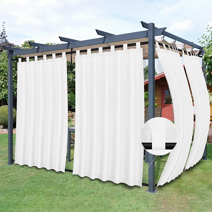 Easy-Going Outdoor Patio Curtains 2 Panels, 54x96 inch, Porch and Pergola by Easy-Going