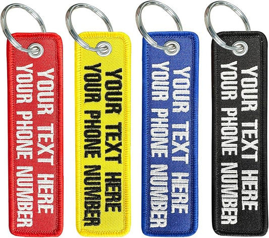 silkmilk Personalized Keychains, Customized Embroidered Key Tags, Luggage Tags, Key Ring Accessories, Gifts for Men & Women