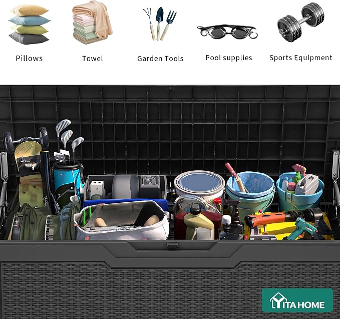 YITAHOME 80 Gallon Outdoor Storage Box | Large Water Resistant Resin Deck Box - Image 4