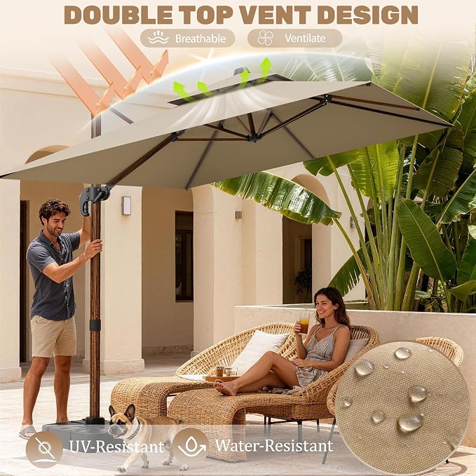 10x13FT Cantilever Outdoor Patio Umbrellas - Image 4