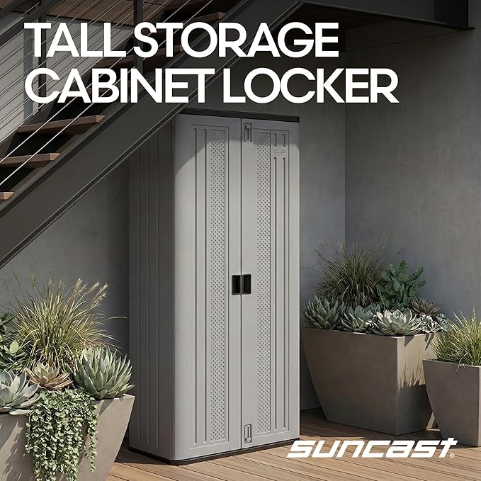 Suncast Tall Storage Cabinet for Garage Organization - Image 4