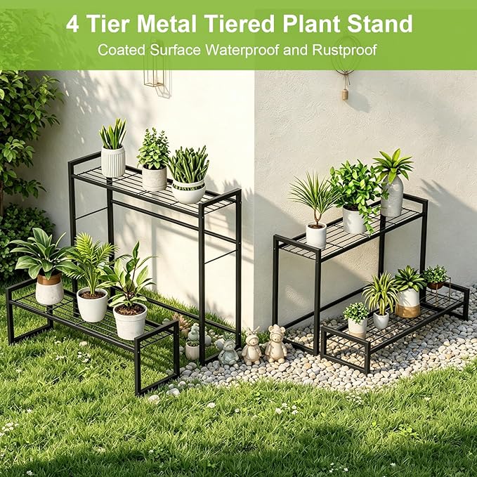VyGrow Plant Stand, 4 Tier Stackable Tiered Plant Stand, Scalable Heavy Duty - Image 5