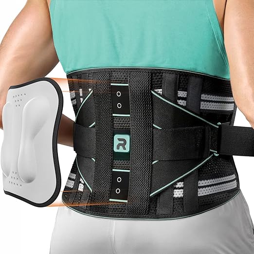 Back Brace for Lower Back for Women Men, Elastic Back Support Belt with 8 Stays for Lifting at Work, Breathable Soft Lumbar Support, Blue XL