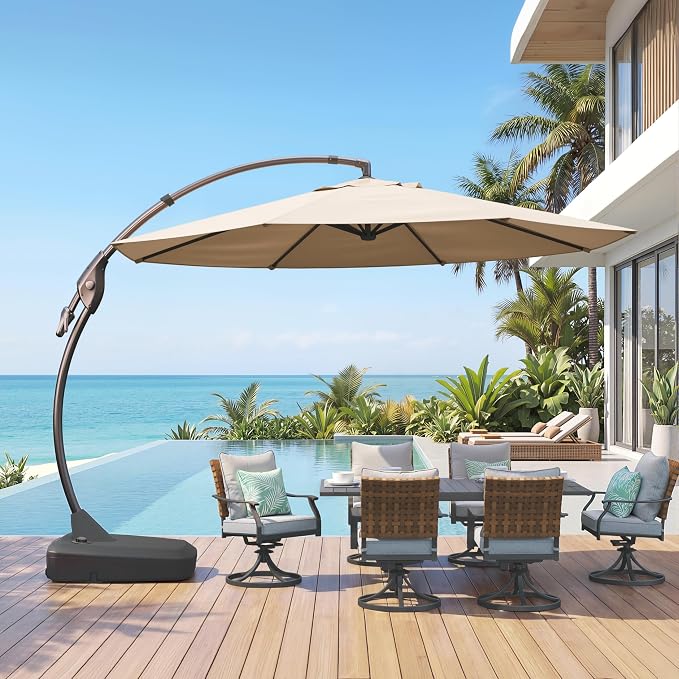 Grand patio 12FT Cantilever Round Umbrella by GrandPatio