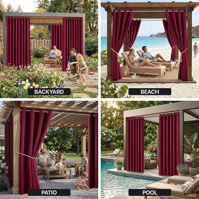 Waterproof Outdoor Curtain W52 x L84 - Image 9