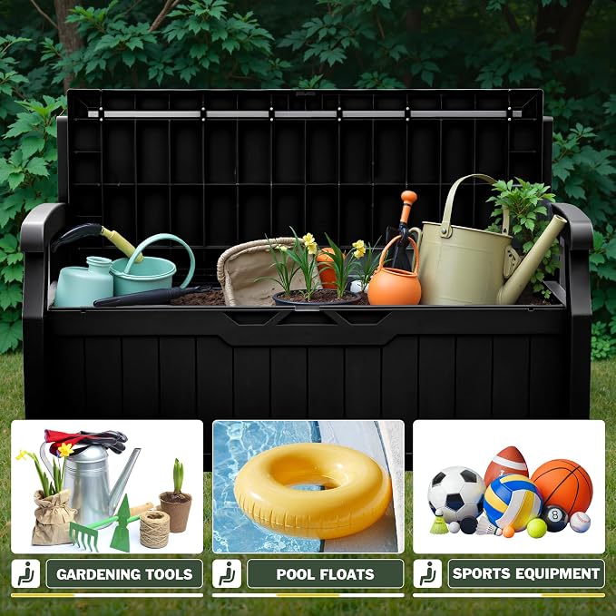 Flamaker 80 Gallon Storage Bench, Deck Box - Image 5