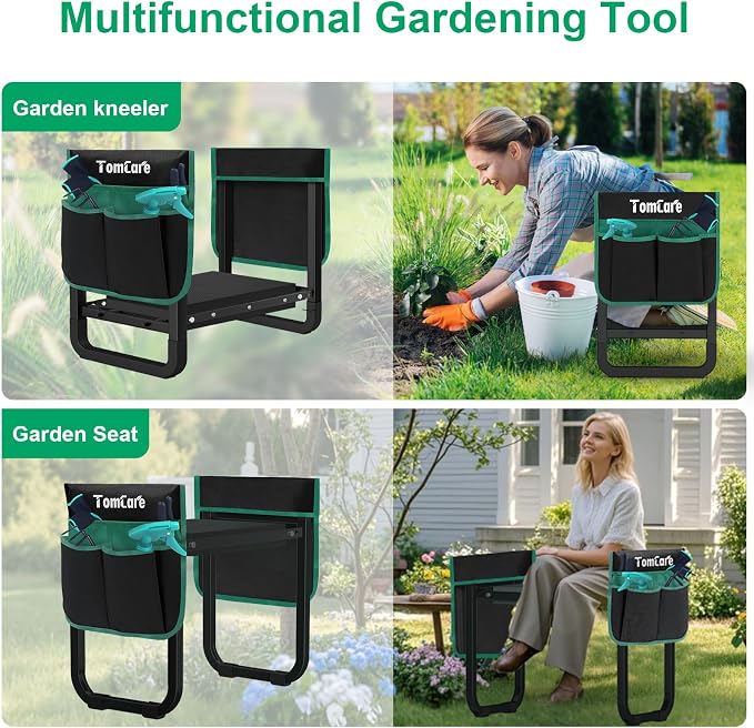 TomCare Garden Kneeler and Seat, 11.14" Kneeling Pad Sturdy Garden Bench | - Image 5