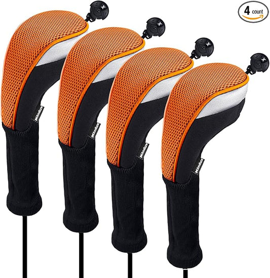 Andux 4pcs/Pack Long Neck Golf Hybrid Club Head Covers Dial No. Tag CTMT-02