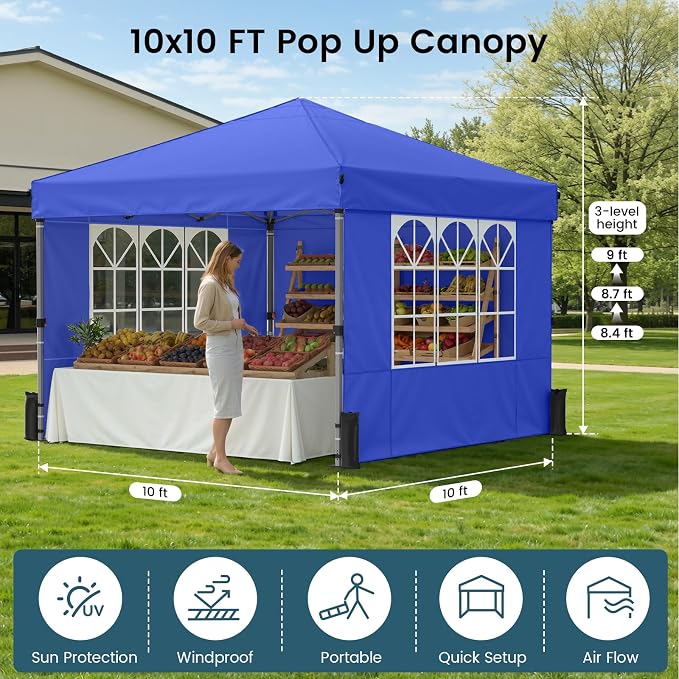 Raynesys 10x10ft Pop Up Canopy Tent - Image 2