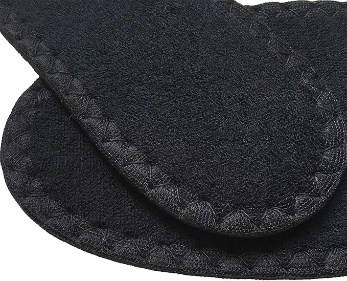 Happystep Cotton Terry Cloth Insoles, Barefoot Shoe Inserts, Sweat Absorption, Odor Control, Moisture-Wicking, Washable and Reusable, Zero Drop Shoe Insoles, 2 Pairs of Black (Women Size 5)