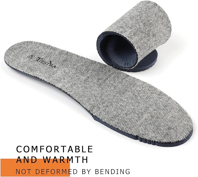 Thick Merino Wool Insoles for Women Fur Fleece Shoes Inserts Memory Foam Cushion Comfort Warm Sheepskin Insoles for Winter Snow Boots Slippers Grey 36EU,US5