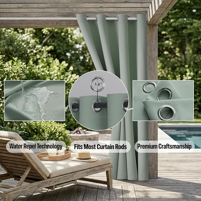 Waterproof Outdoor Curtain W52 x L63 - Image 5