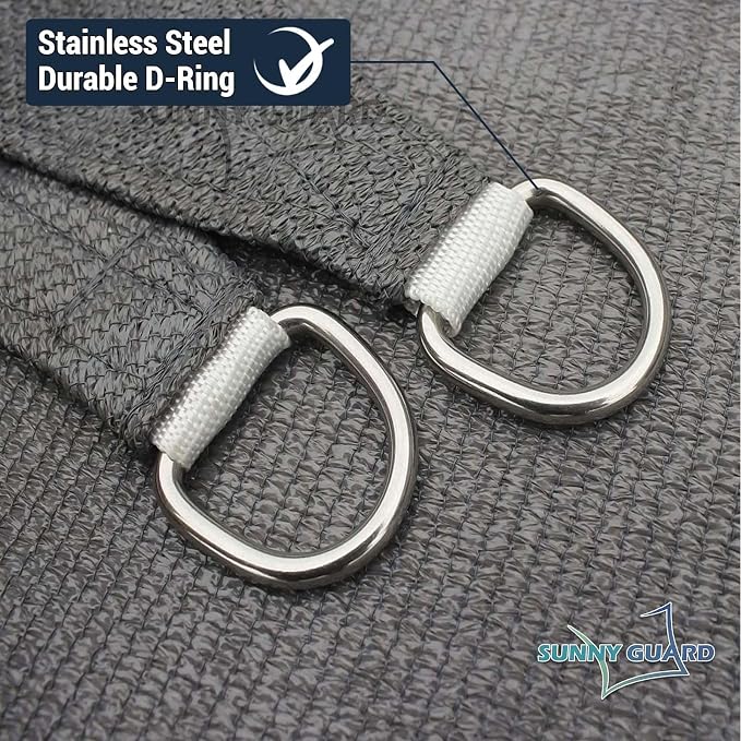 SUNNY GUARD Custom Size 6'x18' Rectangle Dark Grey UV Block Sunshade - Image 6