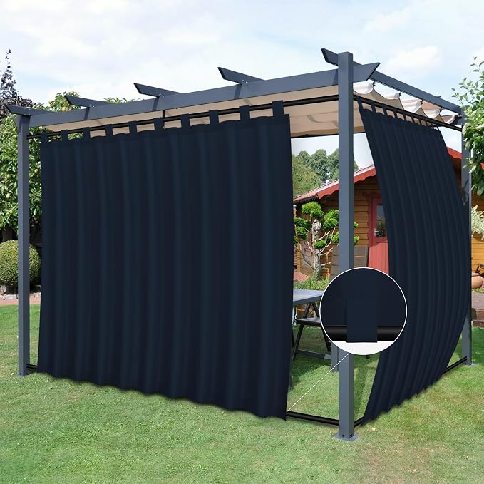 Easy-Going Outdoor Patio Curtains 2 Panels, 110x84 inch, Porch and Pergola by Easy-Going