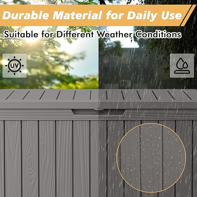 Fancyango 75 Gallon Outdoor Deck Box Waterproof, Large Storage Box - Image 3