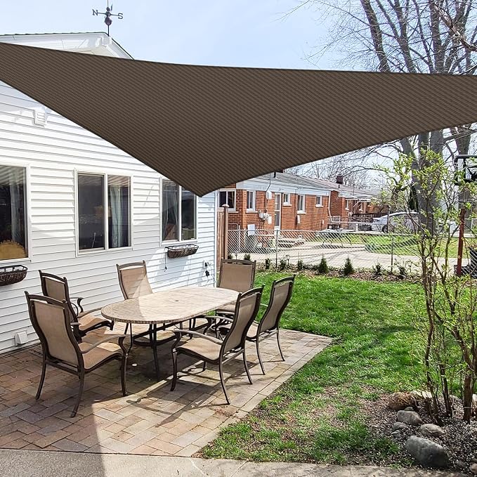 Windscreen4less 15' x 15' x 15' Sun Shade Sail Triangle Outdoor Canopy Cover UV - Image 6