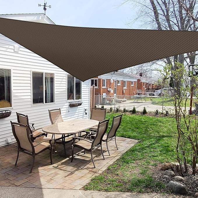 Windscreen4less 14' x 14' x 14' Sun Shade Sail Triangle Outdoor Canopy Cover UV by Windscreen4less