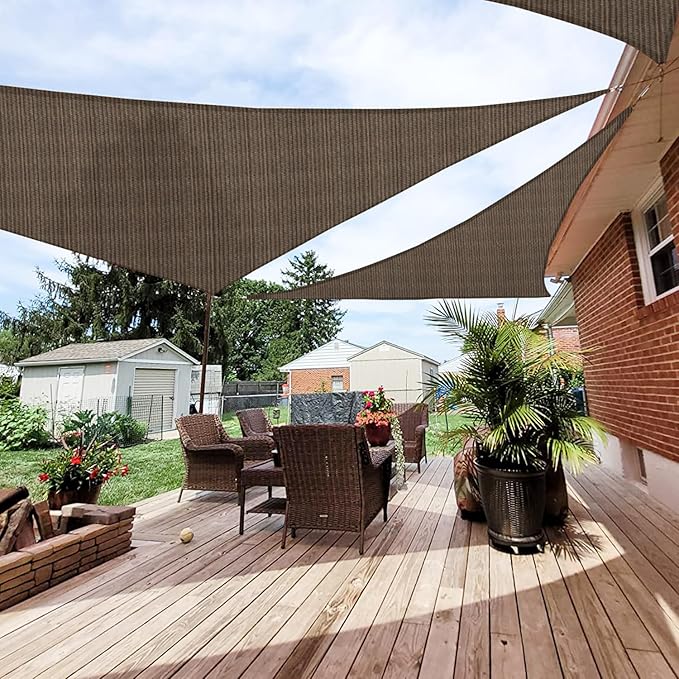 Patio Paradise 26' x 26' x 26' Sun Shade Sail Triangle Canopy Shade Cloth by Patio