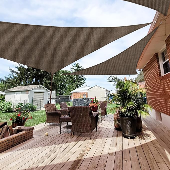 Patio Paradise 15' x 15' x 15' Sun Shade Sail Triangle Canopy Shade Cloth by Patio