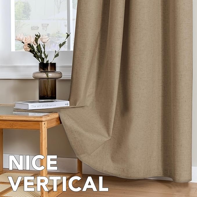 H.VERSAILTEX Linen Blend Curtains 100% Blackout Curtains - Image 7