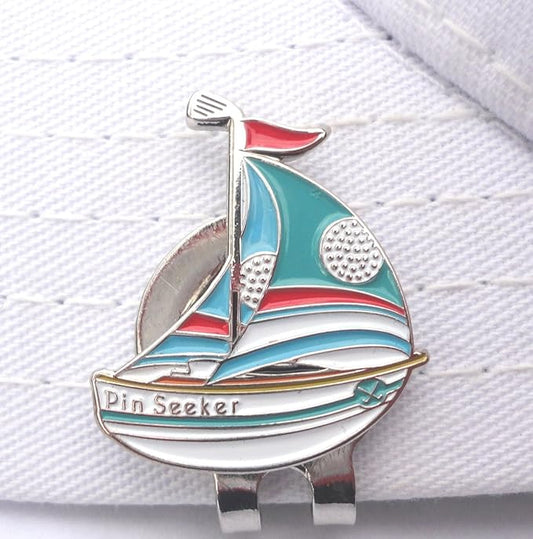 Sailboat Golf Ball Marker - Premium Golf Marker for Putting Green | Unique Golf Ball Marker for Men & Women – Ballmarker Golf Gift for Alignment & Style, 1" Wide