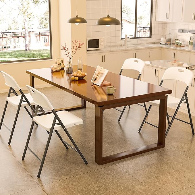 Bonnlo 4-Pack White Plastic Folding Chairs, Portable Seat - Image 7