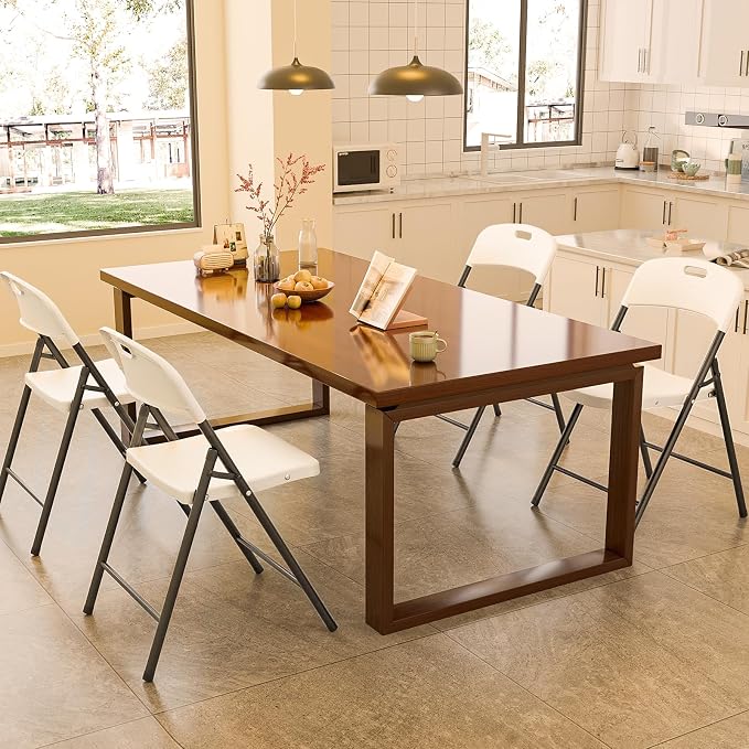 Bonnlo 8-Pack White Plastic Folding Chairs, Portable Seat - Image 7