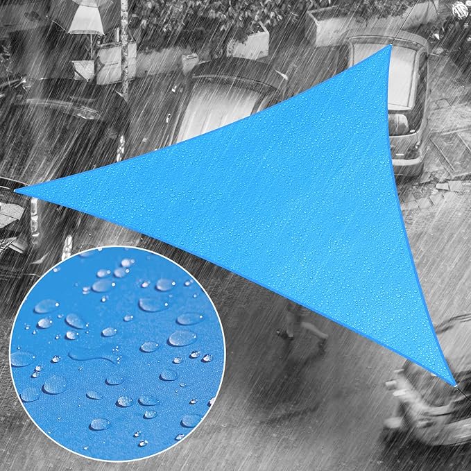 Royal Shade 10' x 15' x 18' Blue Triangle Waterproof Sun Shade Sail Order to by RoyalShade