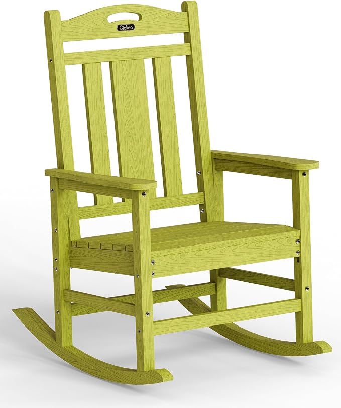 Oversized Outdoor Rocking Chair, 380lbs Heavy-Duty Large Patio Rocker, Weather by CIOKEA