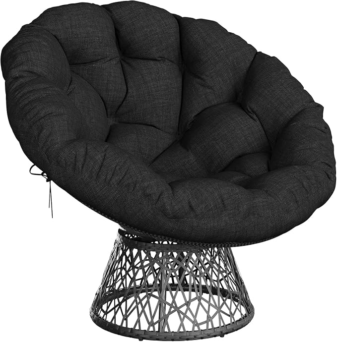 Garvee Papasan Chair, Heavy-Duty Steel Frame, 360° Swivel Base - Image 3