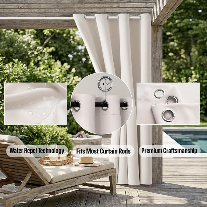 Waterproof Outdoor Curtain W105 x L95 - Image 5
