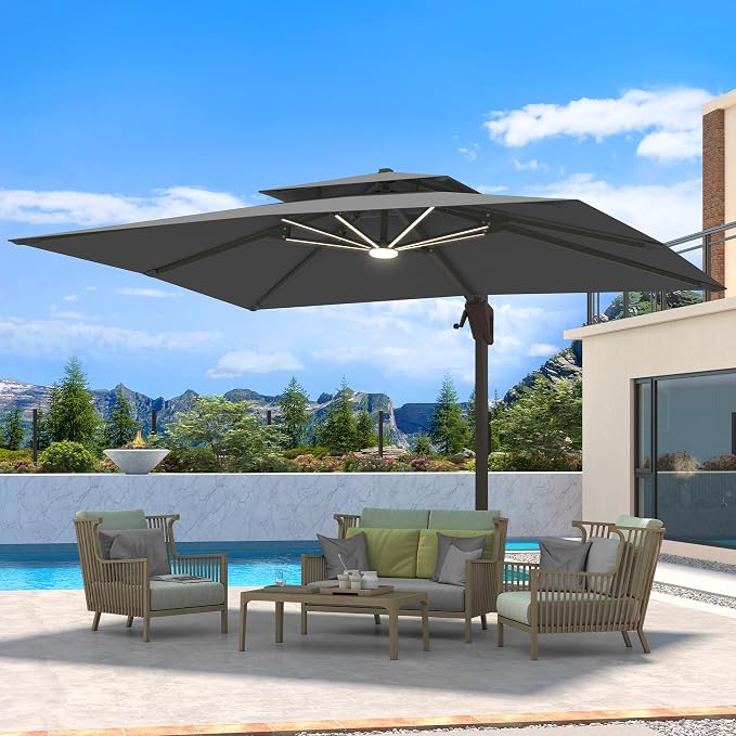 10 X 13 FT Cantilever Patio Umbrella Outdoor by Ombrellon