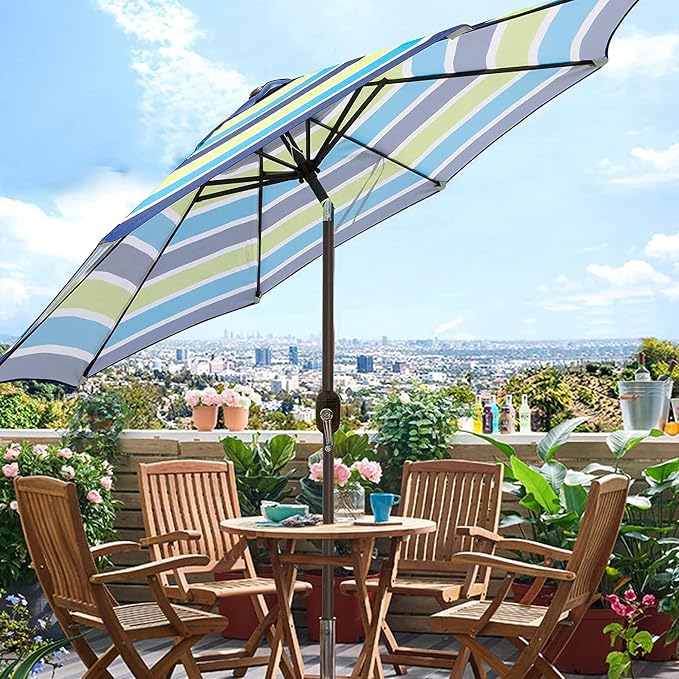 9' Outdoor Patio Umbrella, Outdoor Table Umbrella, Yard Umbrella, Market - Image 5