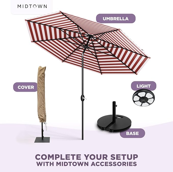 MIDTOWN UMBRELLAS The Lean 9 Feet Outdoor Umbrella - Image 8