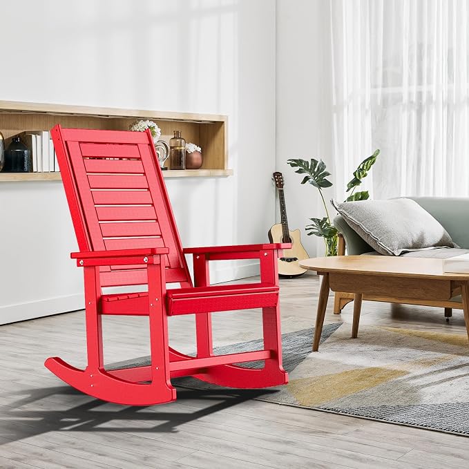 GREENVINES Oversized Outdoor Rocking Chairs Set of 2, HDPE Rocker - Image 5