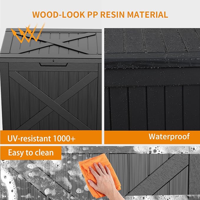 38 Gallon Outdoor Deck Box, Lockable Waterproof Outdoor Storage Boxes - Image 5