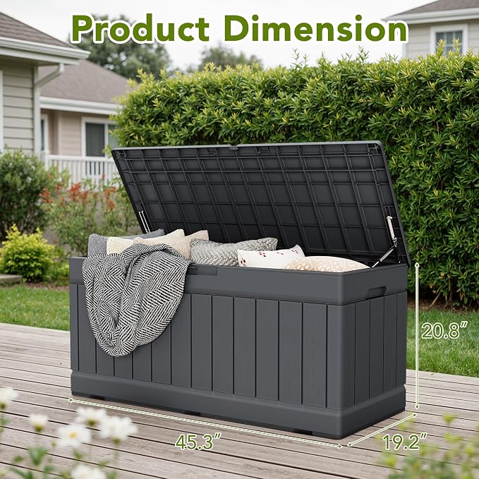 Devoko 78 Gallon Deck Box, Waterproof Resin Outdoor Storage Box | Outdoor - Image 4