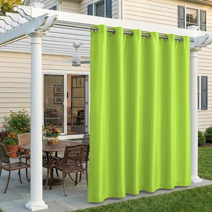 Set of 4 Outdoor Curtains for Patio Waterproof, Breathable Grommet Panels for by Sunshelf