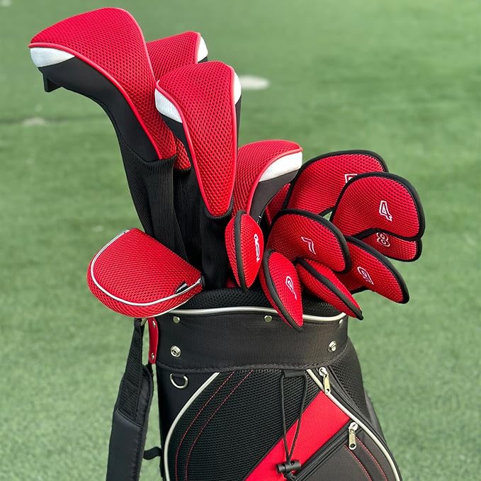 Andux 4pcs/Set Mesh Golf 460cc Driver Fairway Wood Club Head Covers Long Neck with No. Tags