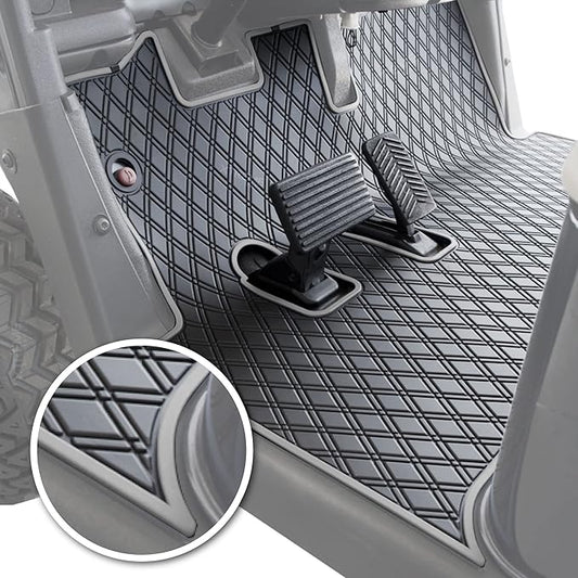 Xtreme Mats EZGO RXV Golf Cart Mat, Full Coverage Golf Cart Floor Liner Mat - Only Fits EZGO RXV (2008-2022) & 2Five (2009+) - Black with Grey Trim