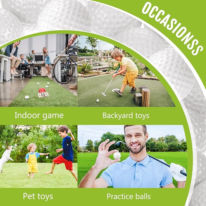 Junkin 24 Pcs Foam Golf Practice Balls Realistic Feel and Flight Training Sport Balls Elastic Soft Foam Golf Balls for Indoor or Outdoor Backyard Training
