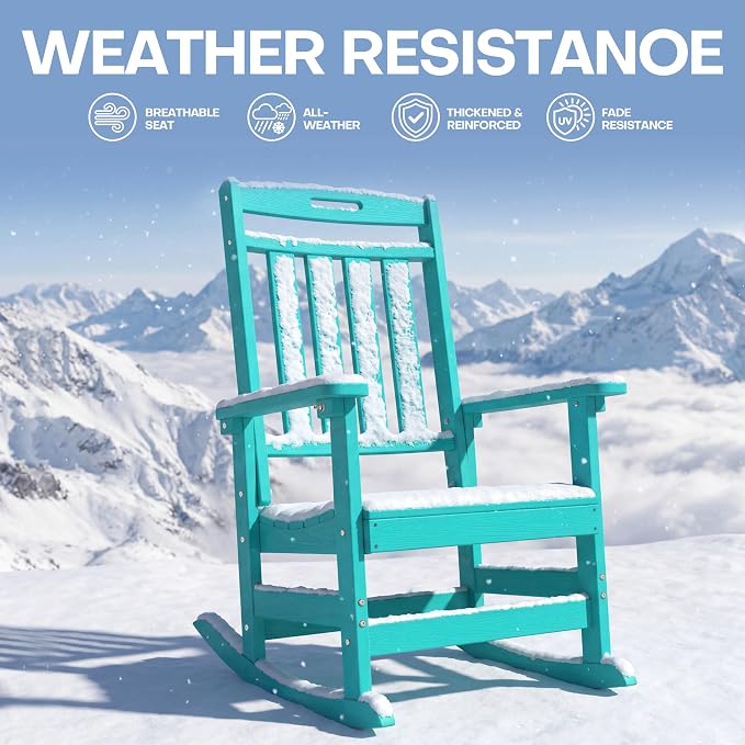 Oversized HDPE Outdoor Rocking Chair, All-Weather Resistant, Aruba | Heavy Duty - Image 8
