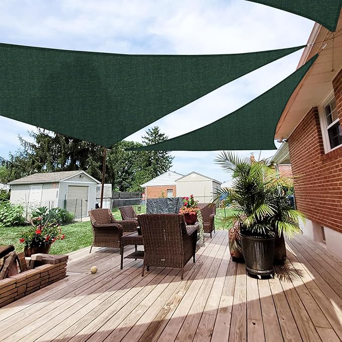 Patio Paradise 15' x 15' x 15' Sun Shade Sail Triangle Canopy Shade Cloth by Patio