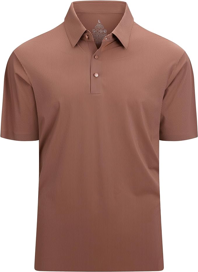Esabel.C Golf Shirts for Men Dry Fit Performance Short Sleeve Print Moisture Wicking Collared Shirt