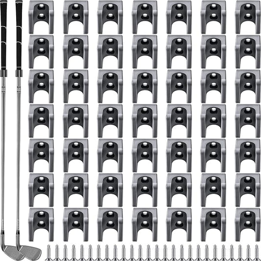 Deekin 30 Pcs Golf Club Hanger Holder Golf Club Wall Mount Rack Storage Organizer for Garage Hanger with 60 Pcs Screws for Wall Display, Grip up Type