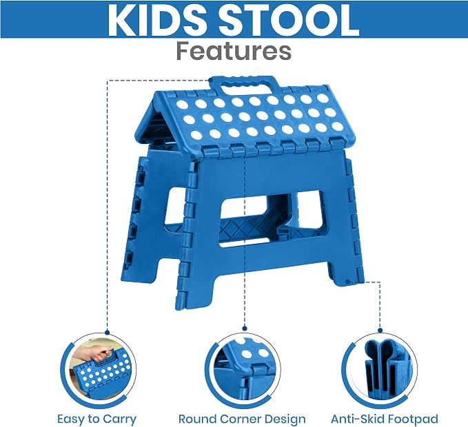 Utopia Home Folding Step Stool 9 Inch, built-in handle, and 300 lbs support - Image 3