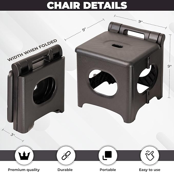 Mini Folding Stool, 9inch Small Portable Folding Chair, Camping Stool, Lightweight Outdoor Chair for Camping Fishing Hiking Picnic Traveling Golf