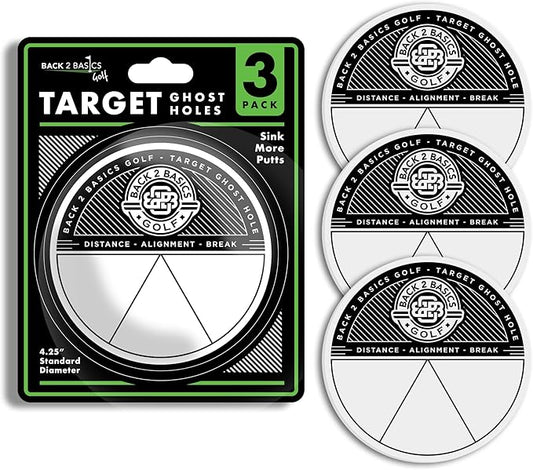 3-Pack Target Ghost Holes Golf Training Set, Portable Outdoor & Indoor Putting Practice Golf Training Putters, Standard 4.25” Targets for Backyard Practice Putting Green, Chipping & Home Drills