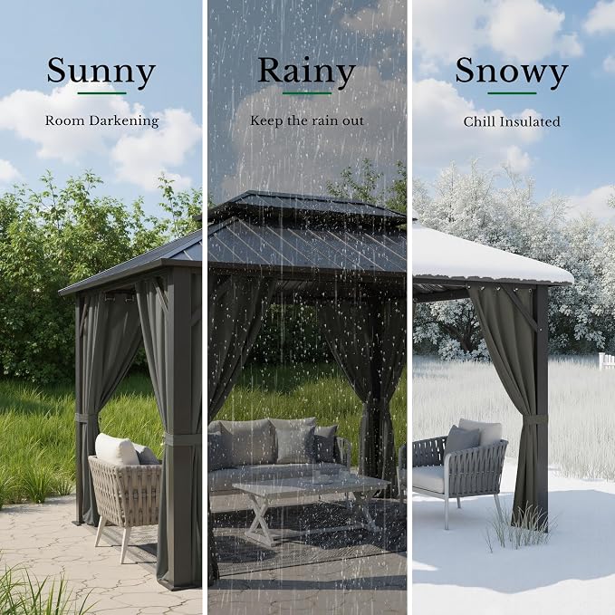 Outdoor Curtains for Patio 52x84 Inch Grey, 1 Panel | Waterproof Outdoor Patio - Image 5